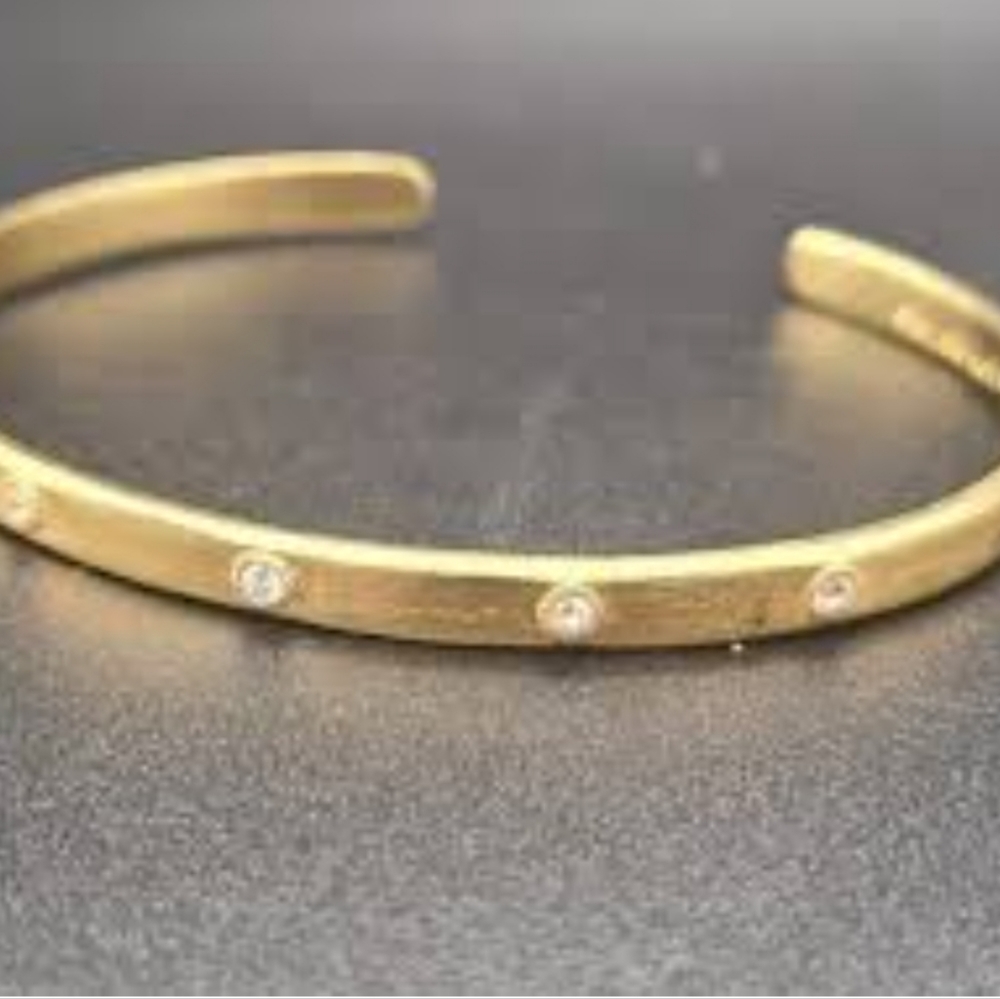Stella & Dot Gold Toned Sparkling Cuff Bracelet
